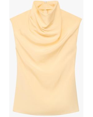 Another Tomorrow Silk Draped Top - Natural