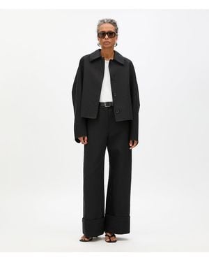 Another Tomorrow Short Mac Blouson - Black
