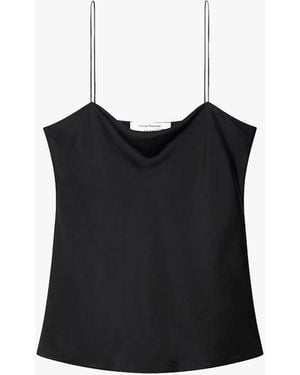 Another Tomorrow Silk Camisole - Black