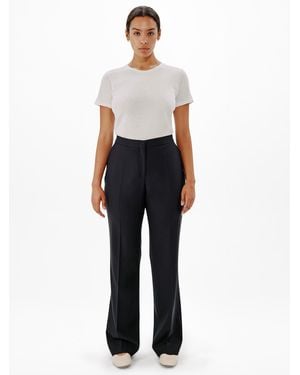 Another Tomorrow Slight Flare Trouser - White