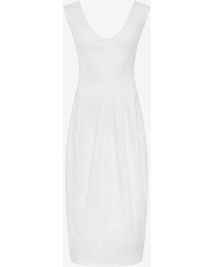 Another Tomorrow Seamed Dress Off - White