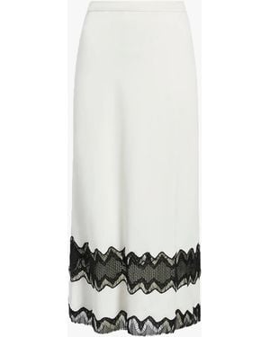 Another Tomorrow Lace Inset Skirt - White
