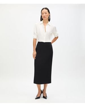 Another Tomorrow Architectural Skirt - White