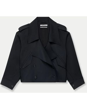 Another Tomorrow Fluid Cropped Trench - Blue