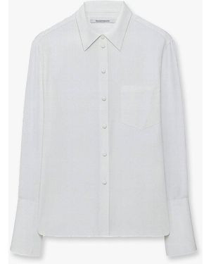 Another Tomorrow Silk Shirt - White