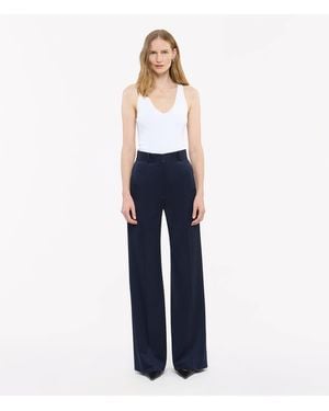 Another Tomorrow Deep V Tank Knit - Blue