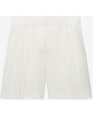 Another Tomorrow Pleated Shorts - White