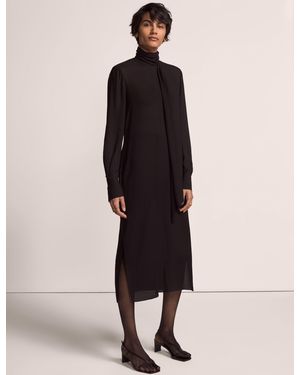 Another Tomorrow Scarf Neck Dress - Natural