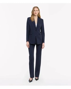 Another Tomorrow Tailored Wool Blazer - Blue