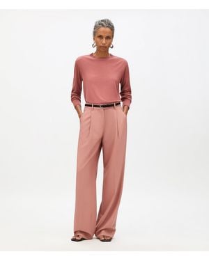 Another Tomorrow Merino Wool Crewneck Sweater - Red