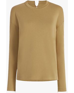 Another Tomorrow Luxe Seamed Long Sleeve - Natural