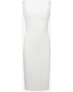 Another Tomorrow Twist Bias Dress - White
