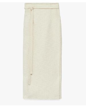 Another Tomorrow Tweed Wrap Skirt - White