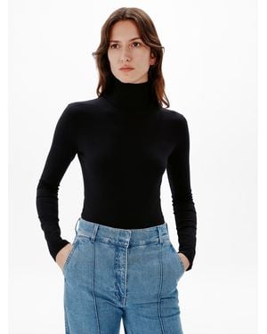 Another Tomorrow Turtleneck Bodysuit - Black
