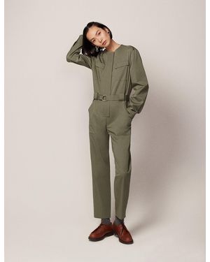 Another Tomorrow Collarless Jumpsuit - Natural