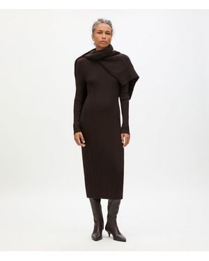 Another Tomorrow Rib Knit Dress - Brown