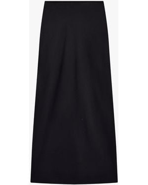 Another Tomorrow Satin Skirt - Black