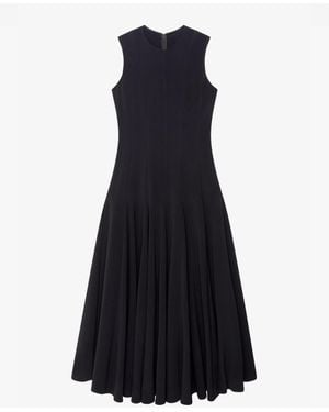 Another Tomorrow Paneled Flare Dress - Blue