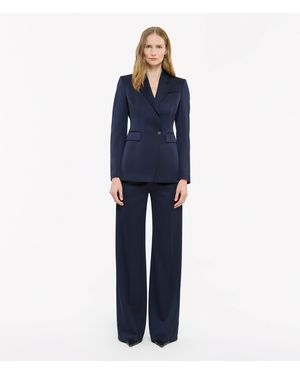 Another Tomorrow Seamed Waist Jacket - Blue