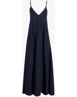 Another Tomorrow Seamed Slip Dress - Blue