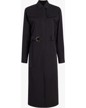 Another Tomorrow Belted Utility Dress - Black