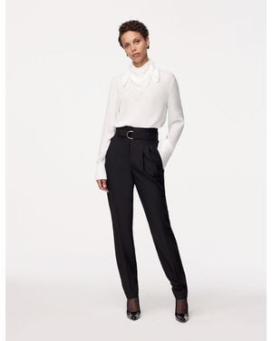 Another Tomorrow Silk Detachable Bandana Blouse - White