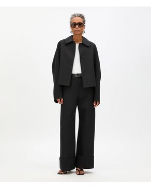 Another Tomorrow Short Mac Blouson - Black