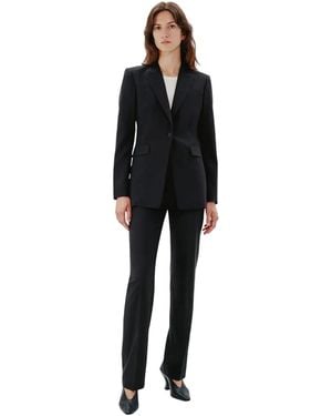 Another Tomorrow Tailored Wool Blazer - Black