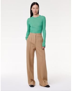 Another Tomorrow Fitted Long Sleeve Knit - Green