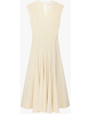 Another Tomorrow Double Face Cutout Dress - Natural