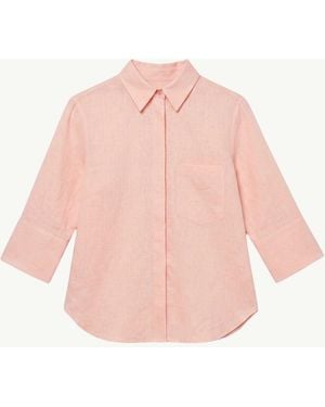 Another Tomorrow French Cuff Blouse - Pink