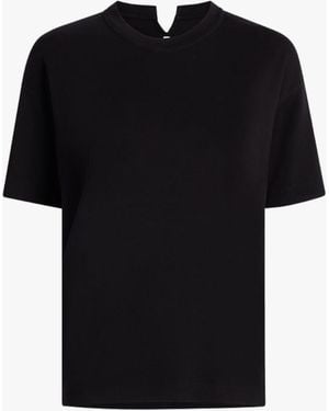 Another Tomorrow Luxe Seamed Short Sleeve - Black