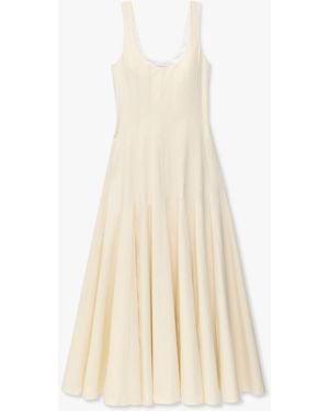 Another Tomorrow Tank Flare Dress - White