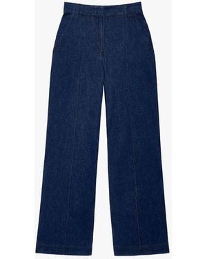 Another Tomorrow High Waisted Denim Trouser - Blue
