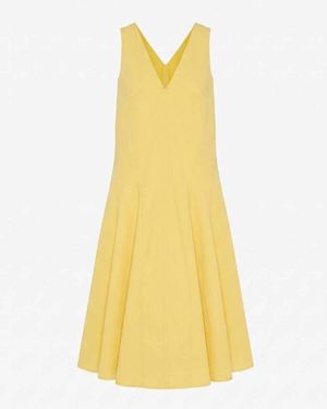 Another Tomorrow Full Skirt Dress - Yellow