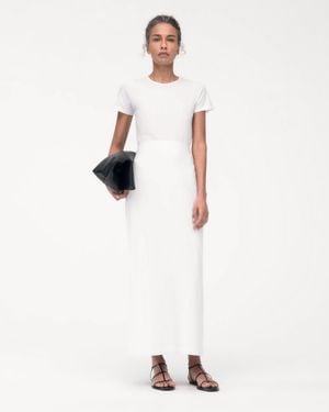 Another Tomorrow Tube Skirt - White