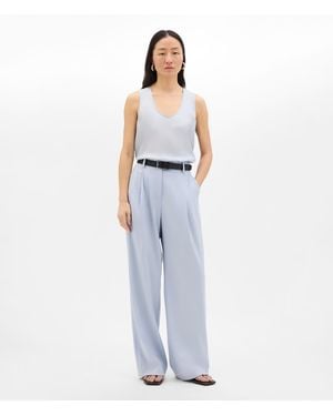 Another Tomorrow Relaxed Wide Leg Pant - Blue