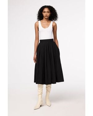 Another Tomorrow Gathered Circle Skirt - Black