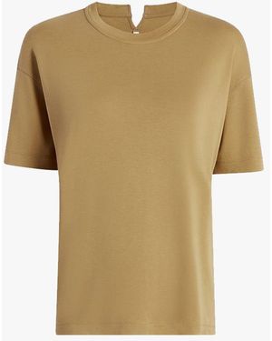 Another Tomorrow Luxe Seamed Short Sleeve - Natural
