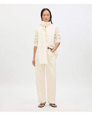 Another Tomorrow Chambray Bow Blouse - Natural