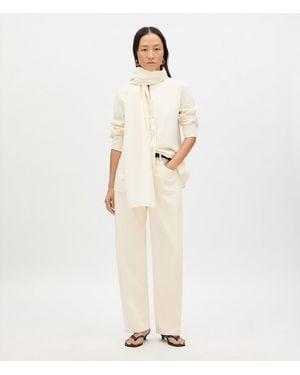 Another Tomorrow Chambray Bow Blouse - Natural