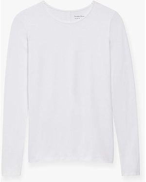 Another Tomorrow Long Sleeve Fitted Tee - White