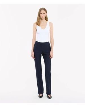 Another Tomorrow Tailored Merino Wool Pants - Blue