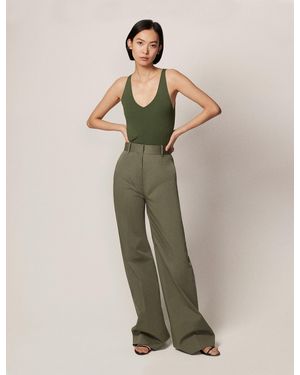 Another Tomorrow Wide Leg Pant - Green