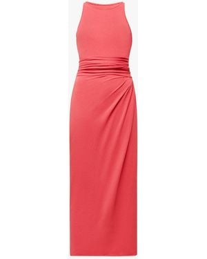 Another Tomorrow Sarong Tie Dress - Red