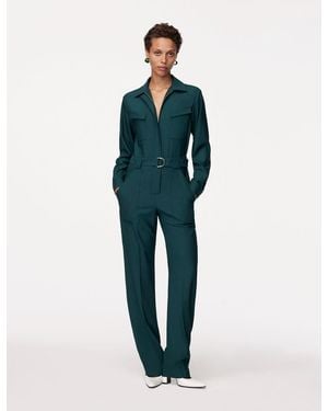 Another Tomorrow Relaxed Utility Jumpsuit - Green