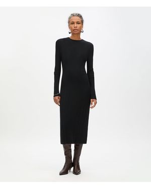 Another Tomorrow Rib Knit Dress - Black