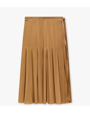 Another Tomorrow Panel Wrap Skirt - Natural