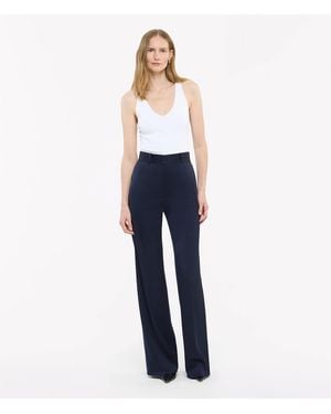 Another Tomorrow Wide Leg Suit Pant - Blue