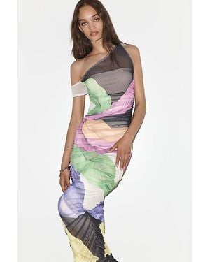 AFRM Off-The-Shoulder Ruched Maxi Dress - Multicolour